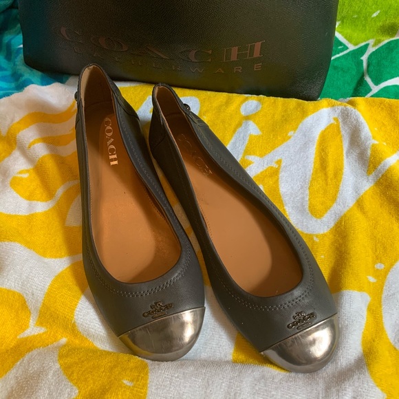 Coach Chelsea Matte Navy Blue & Gunmetal Flats - Picture 6 of 8